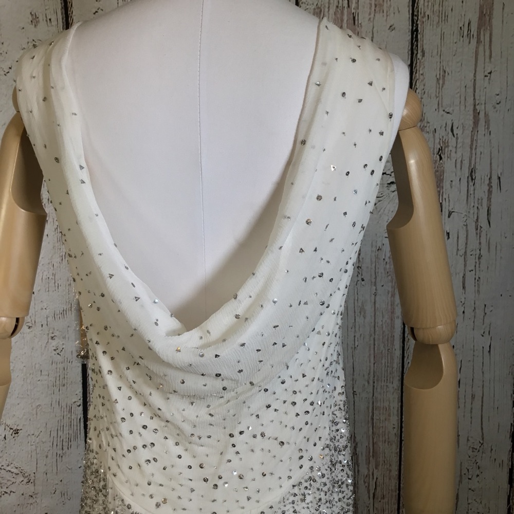 🎉HP🎉 NEW NWT Alice + Olivia Blaire Beaded Metallic Sequins Cocktail Dress SMALL - Picture 6 of 16